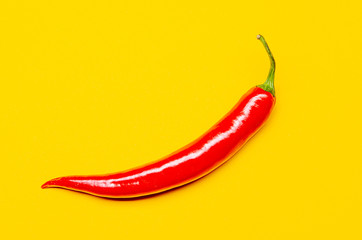 one chili on a yellow background