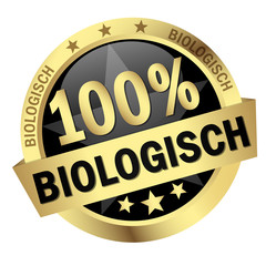 Button with Banner 100% biologisch (in german)