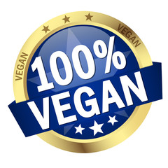 Button with Banner 100% vegan