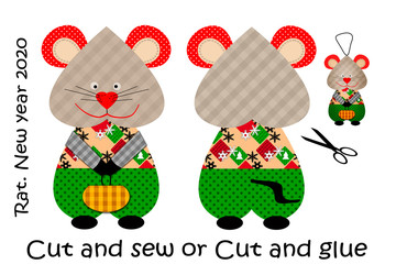 New year 2020 mouse rat symbol cut and sew kids  gift