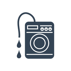 black icon laundry, washing machine, water supply, drainage