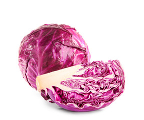 Fresh cabbage on white background