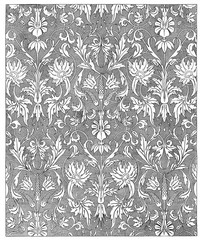 Fabric texture, floral vintage, black and white seamless, home textile, upholstery texture cover.