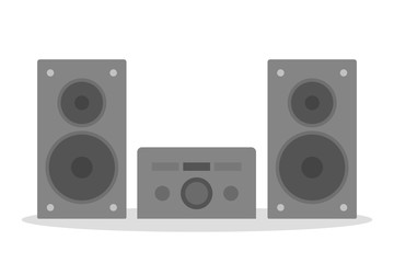 Stereo system icon, audio music player. Music center