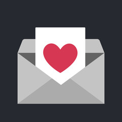 Envelope icon with heart symbol