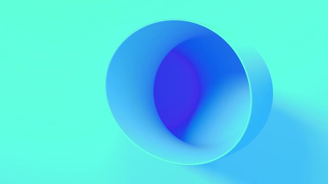 3dD render of geometric tube or cylinder with waves moving. 4k seamless loop animation footage.