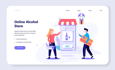 Online shopping web banner concept. E-commerce and sale