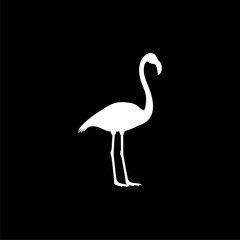 Flamingo icon on black background