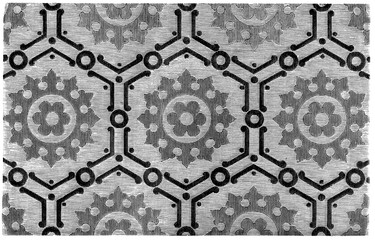 Fabric texture, floral vintage, black and white seamless, home textile, upholstery texture cover.