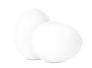 Fresh white chicken eggs. Realistic vector illustration isolated on white background.  Ready for your design. EPS10.