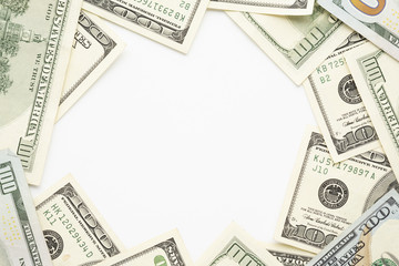 Hundred dollar bills frame