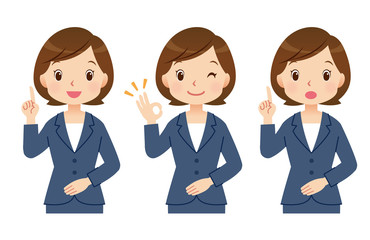 説明する女性　ビジネス