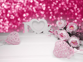 hearts and rose flower background valentine's day love