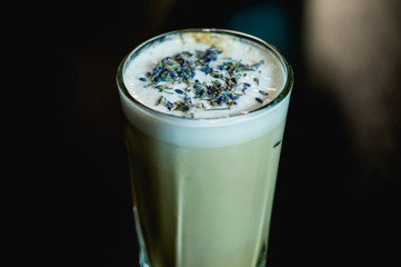 Latte with chocolate and cream