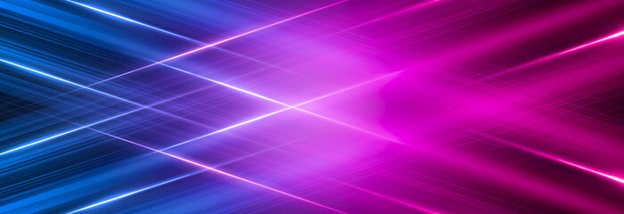 Abstract neon background, blue and pink color, dynamic background with thin lines.