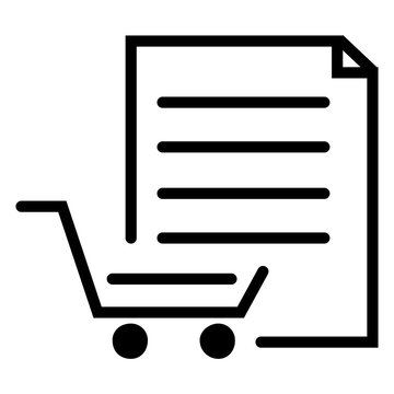 Supermarket shopping list icon or Trolley online cart vector