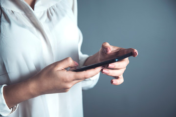 woman hand smart phone