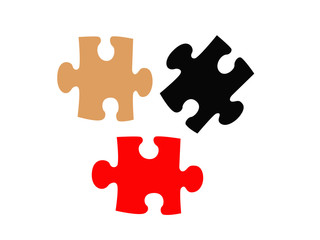 Fototapeta premium three puzzle pieces business presentation isolated on white background