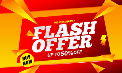 flash offer sale banner template modern 