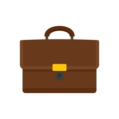 Leather suitcase icon. Flat illustration of leather suitcase vector icon for web design