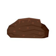 Peat stone icon. Flat illustration of peat stone vector icon for web design