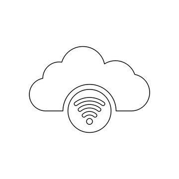 Cloud computing concept. Network Socket, WiFi anad wireless Icons.