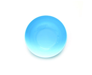 empty plate top view on white background