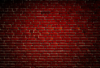Naklejka na ściany i meble Dark Red Brick Wall Background.