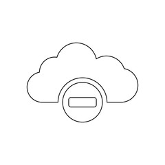Remove from cloud icon. Cloud icon and Minus sign for Manage data storage on cloud.