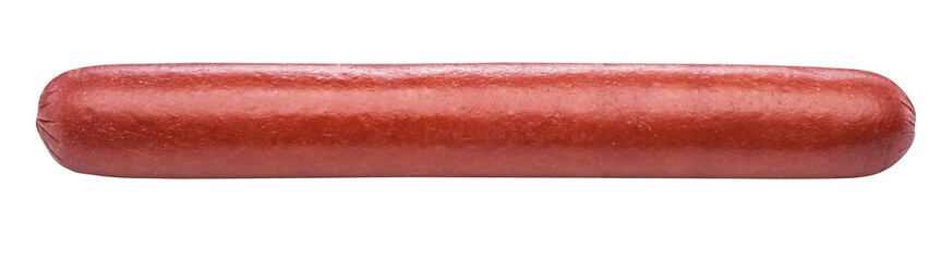 Frankfurter sausage isolated on white background. File contains clipping path. - obrazy, fototapety, plakaty