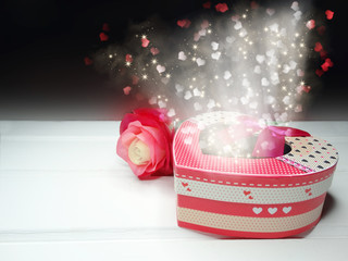 gift box and hearts greeting card valentine's day love holiday