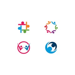 Adoption and community care Logo template vector icon 