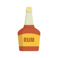 Rum bottle icon. Flat illustration of rum bottle vector icon for web design