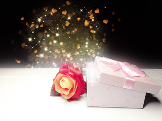 gift box and hearts greeting card valentine's day love holiday