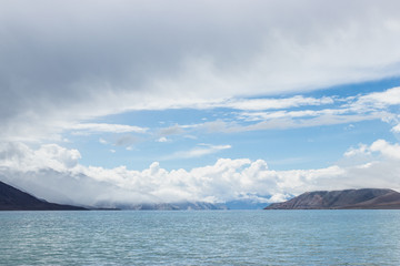 Landscape amazing view of Pagong lake, Leh Ladakh, India.