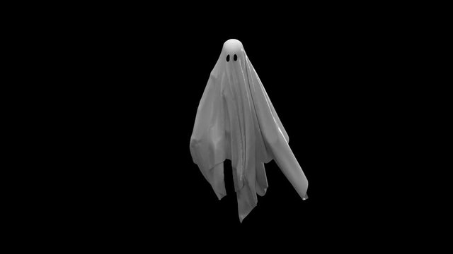 Flying white Ghost with Alpha channel