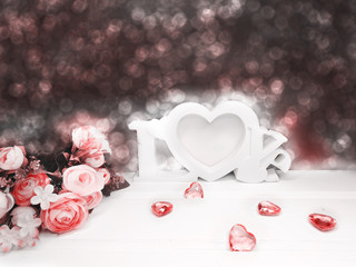 hearts and rose flower background valentine's day love