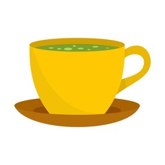 Matcha hot tea icon. Flat illustration of matcha hot tea vector icon for web design