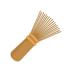 Matcha tea whisk icon. Flat illustration of matcha tea whisk vector icon for web design