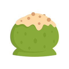 Matcha ice ball icon. Flat illustration of matcha ice ball vector icon for web design