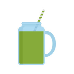 Matcha smoothie jar icon. Flat illustration of matcha smoothie jar vector icon for web design