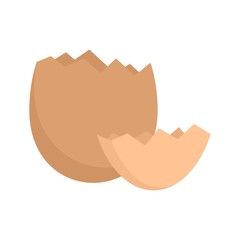 Crack eggshell icon. Flat illustration of crack eggshell vector icon for web design