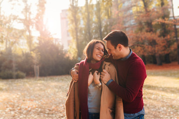 Couple on autumn walk
