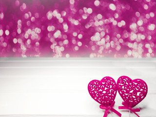 valentine's day love holiday concept hearts on abstract blurred background