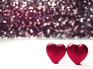 valentine's day love holiday concept hearts on abstract blurred background