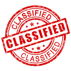 Classified stamp. Red grunge icon stamp illustration.