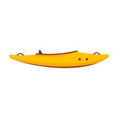 Plastic kayak icon. Flat illustration of plastic kayak vector icon for web design