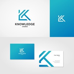 K Letter Logo concept. Creative Minimal emblem design template. Universal elegant icon. Simple bussines card template