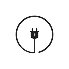 Plug icon for socket. Electric cable and adapter. Electrical concept device.