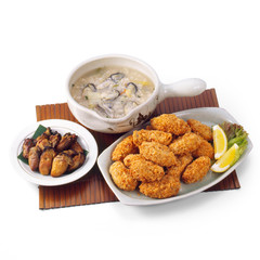 牡蠣フライ・牡蠣燻製・牡蠣雑炊